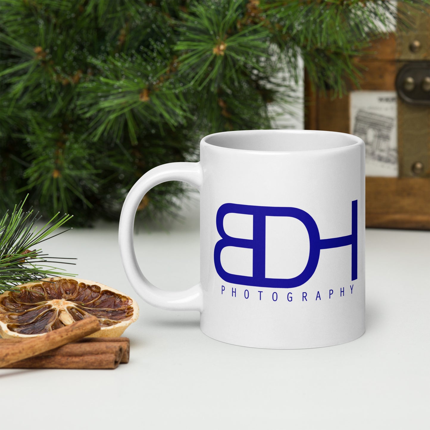 BDH Photography classic ceramic mug — photography gift and merch