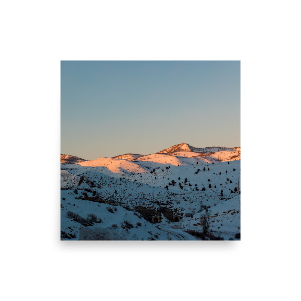 Alpenglow on snowy mountain peak fine art photography print — BDH Photography
