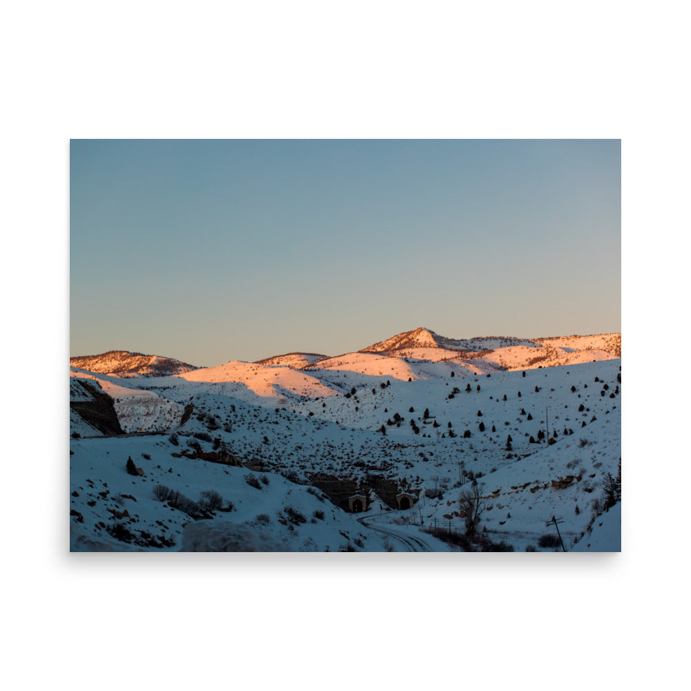 Alpenglow on snowy mountain peak fine art photography print — BDH Photography
