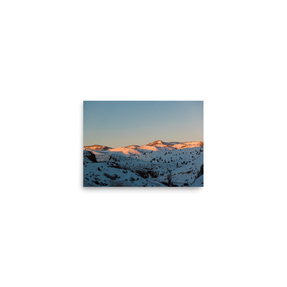 Alpenglow on snowy mountain peak fine art photography print — BDH Photography