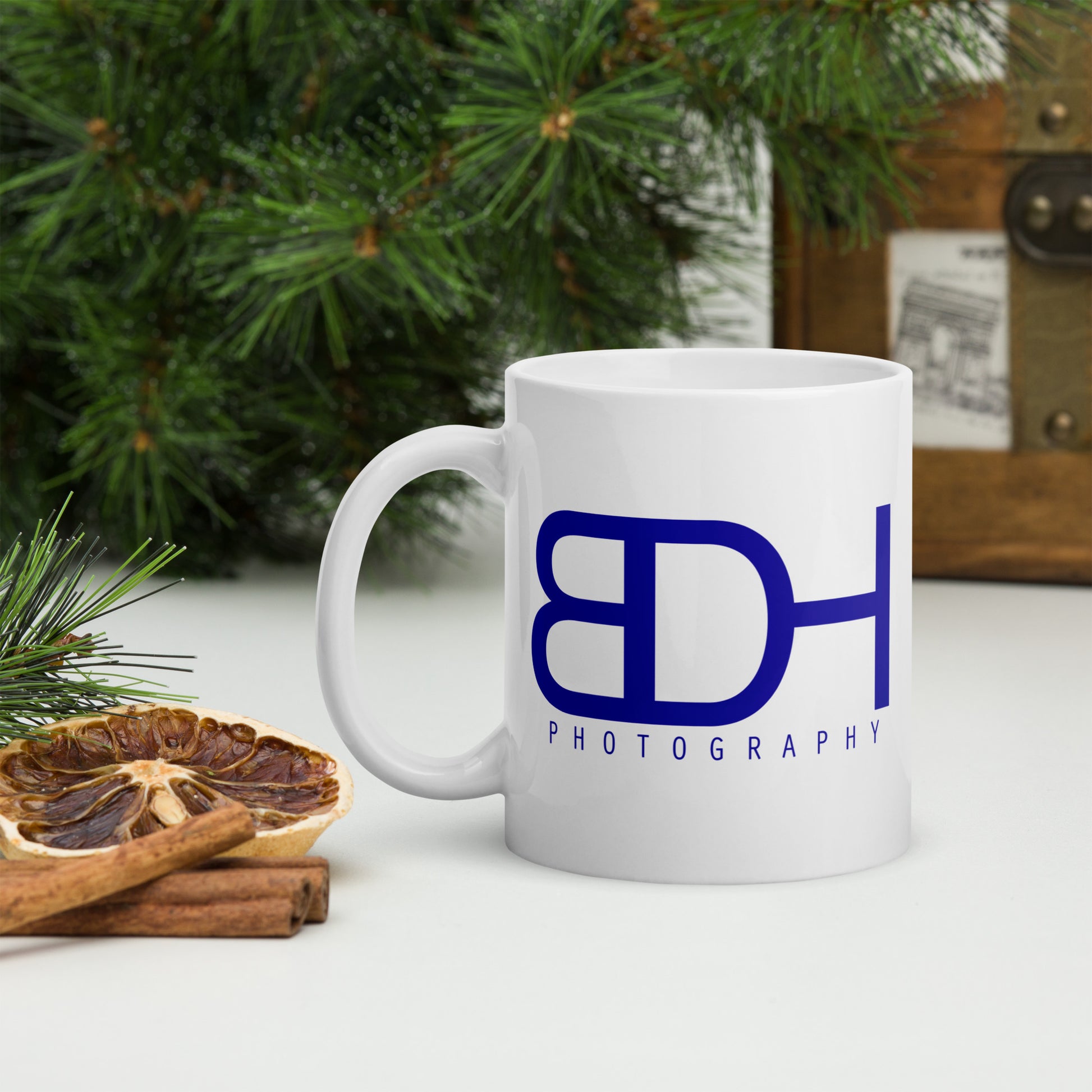 BDH Photography classic ceramic mug — photography gift and merch