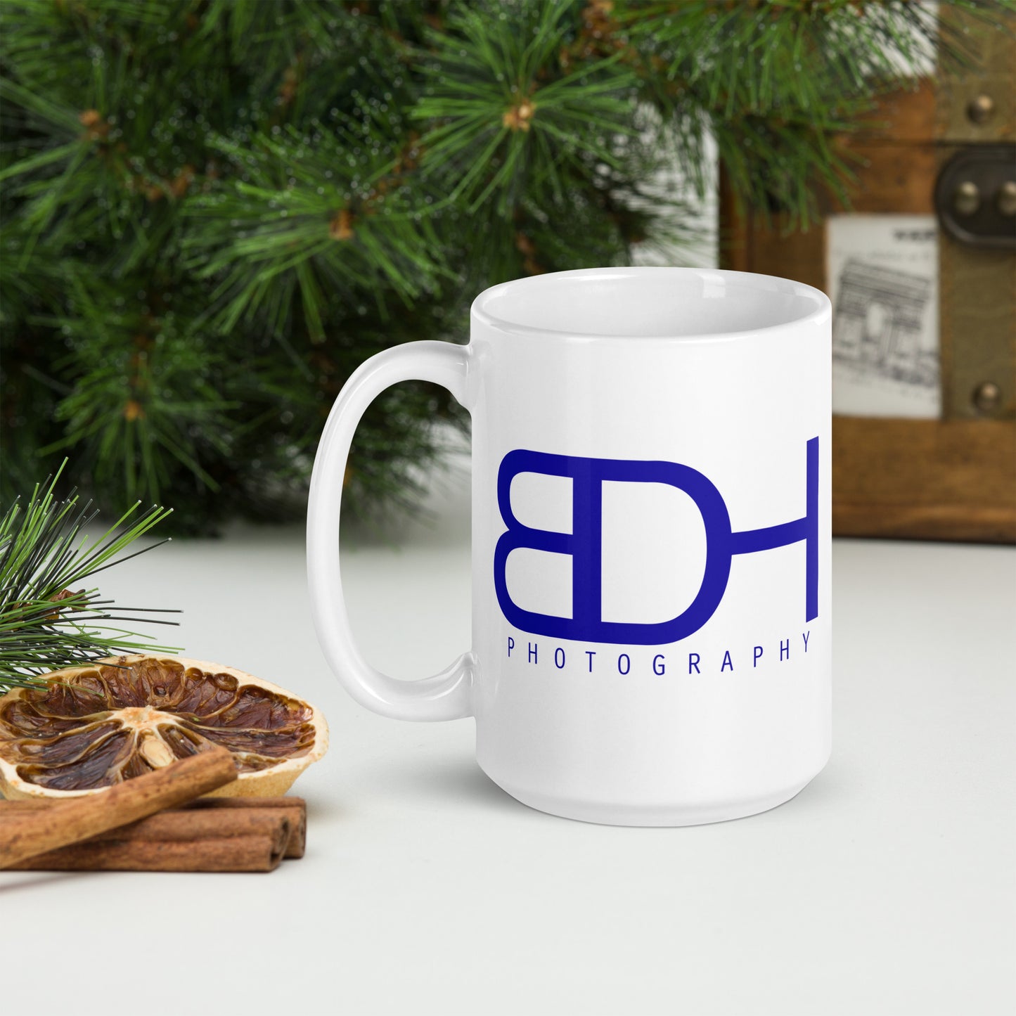 BDH Photography classic ceramic mug — photography gift and merch