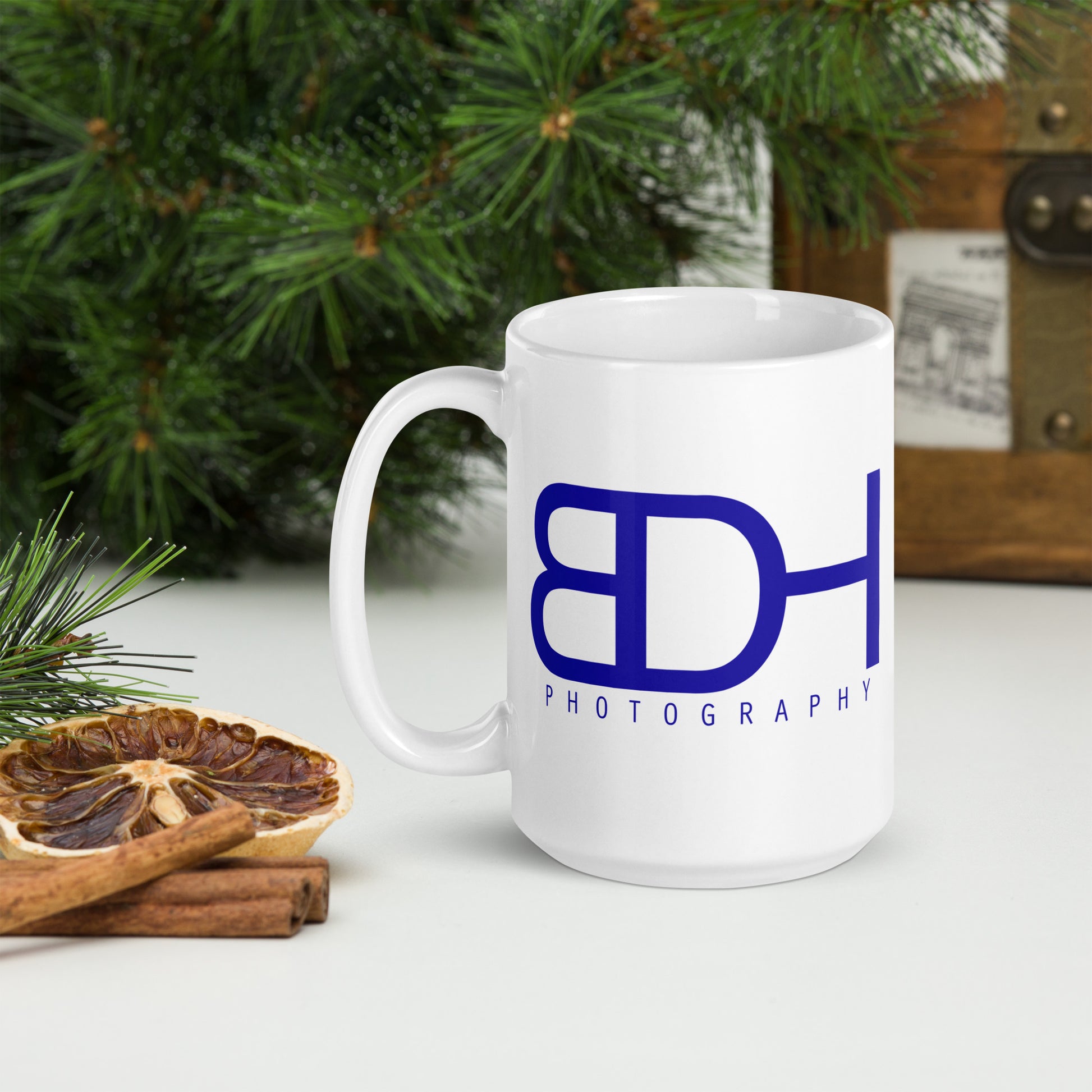 BDH Photography classic ceramic mug — photography gift and merch